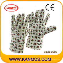 Печатные цветные виниловые хлопчатобумажные садовые промышленные перчатки для рук безопасности (41012)